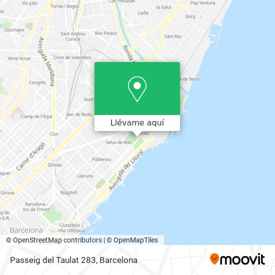 Mapa Passeig del Taulat 283