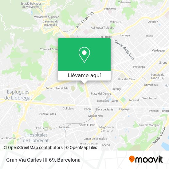 Mapa Gran Via Carles III 69