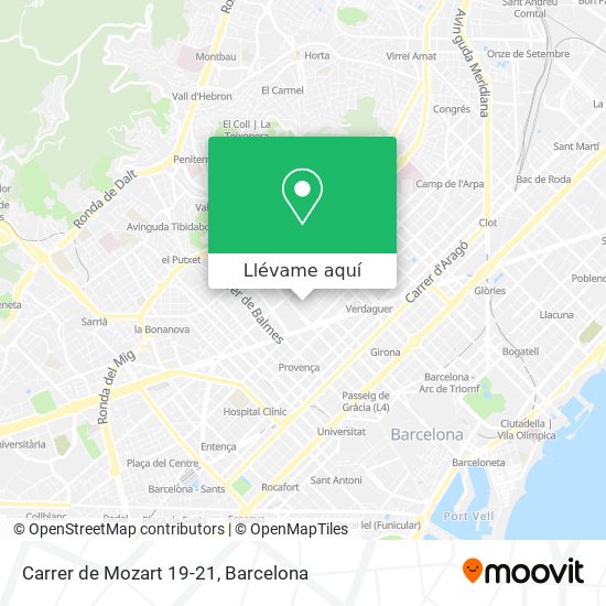 Mapa Carrer de Mozart 19-21