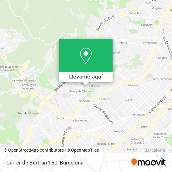 Mapa Carrer de Bertran 150