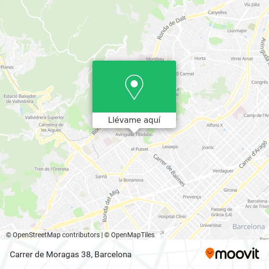 Mapa Carrer de Moragas 38