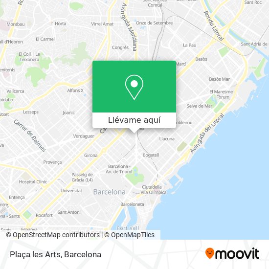 Mapa Plaça les Arts