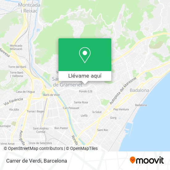 Mapa Carrer de Verdi