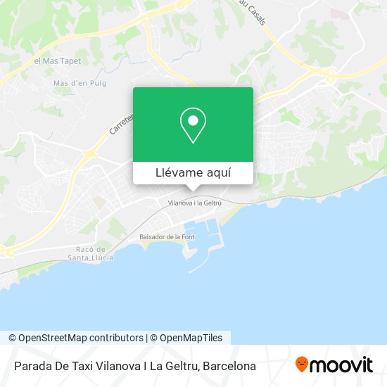 Mapa Parada De Taxi Vilanova I La Geltru
