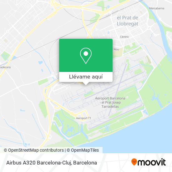 Mapa Airbus A320 Barcelona-Cluj