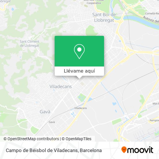 Mapa Campo de Béisbol de Viladecans