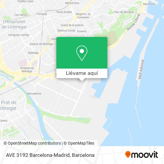 Mapa AVE 3192 Barcelona-Madrid