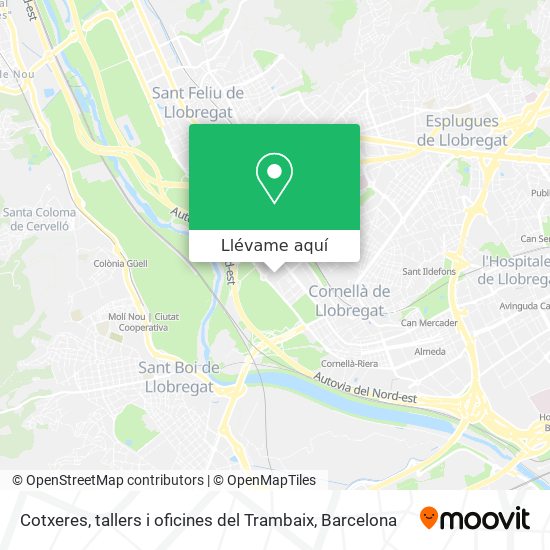 Mapa Cotxeres, tallers i oficines del Trambaix