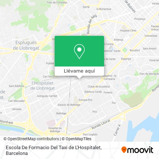 Mapa Escola De Formacio Del Taxi de L'Hospitalet