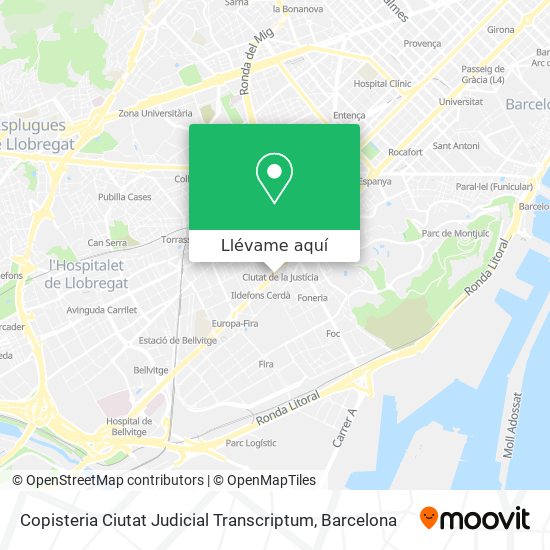 Mapa Copisteria Ciutat Judicial Transcriptum