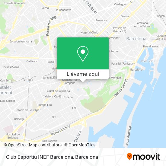 Mapa Club Esportiu INEF Barcelona