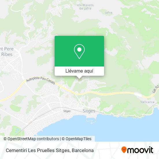 Mapa Cementiri Les Pruelles Sitges