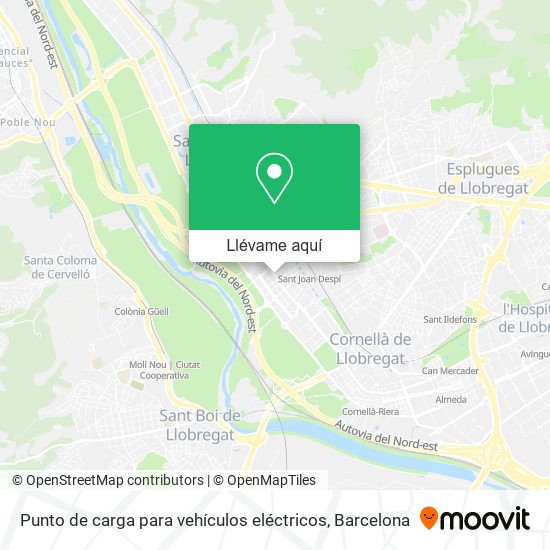 Mapa Punto de carga para vehículos eléctricos