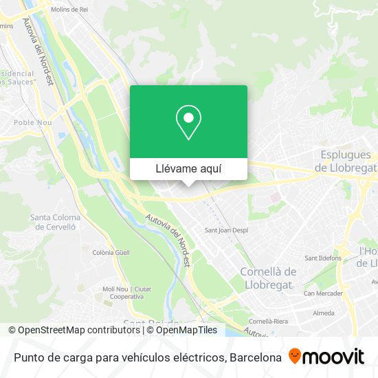 Mapa Punto de carga para vehículos eléctricos