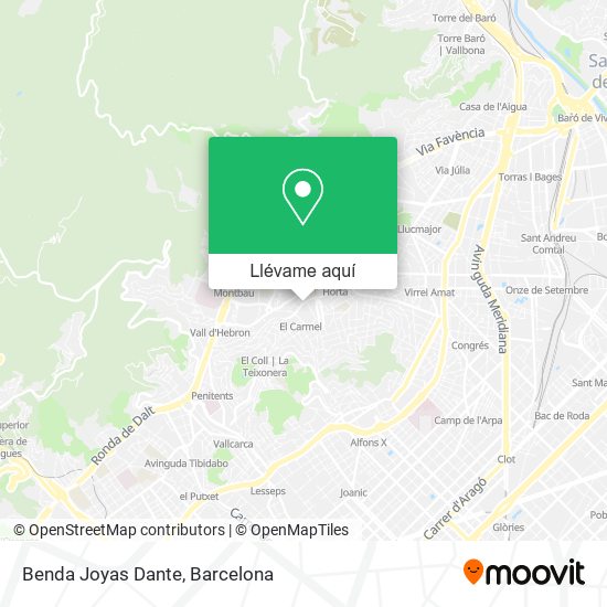 Mapa Benda Joyas Dante