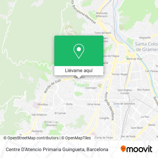 Mapa Centre D'Atencio Primaria Guingueta