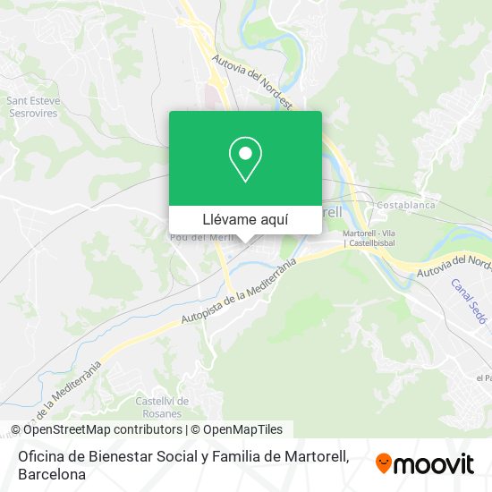 Mapa Oficina de Bienestar Social y Familia de Martorell