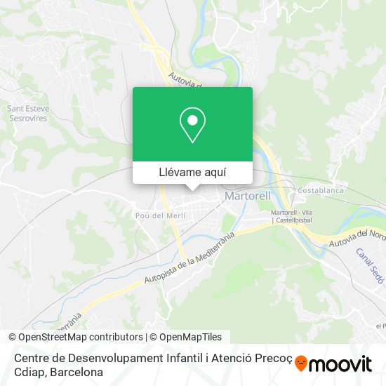 Mapa Centre de Desenvolupament Infantil i Atenció Precoç Cdiap