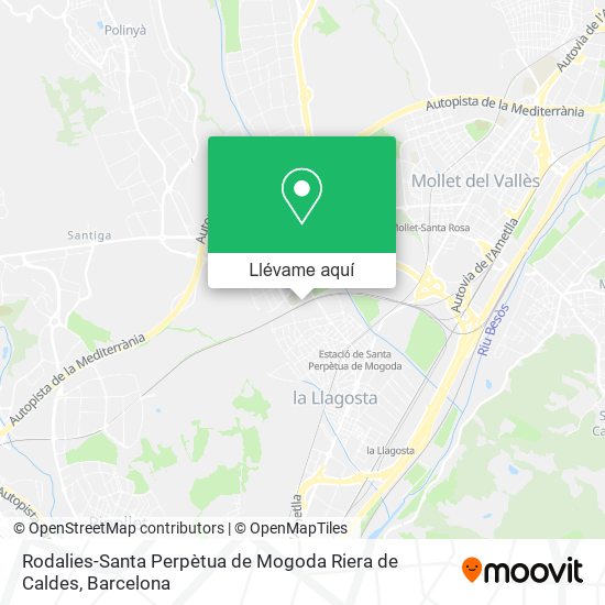 Mapa Rodalies-Santa Perpètua de Mogoda Riera de Caldes