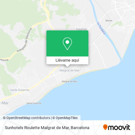Mapa Sunhotels Roulette Malgrat de Mar