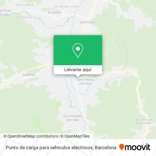 Mapa Punto de carga para vehículos eléctricos