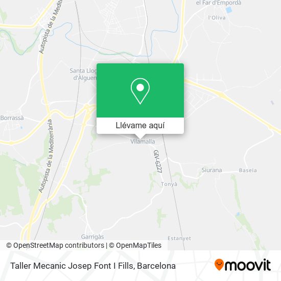 Mapa Taller Mecanic Josep Font I Fills