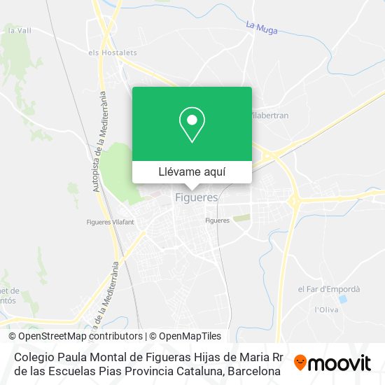 Mapa Colegio Paula Montal de Figueras Hijas de Maria Rr de las Escuelas Pias Provincia Cataluna