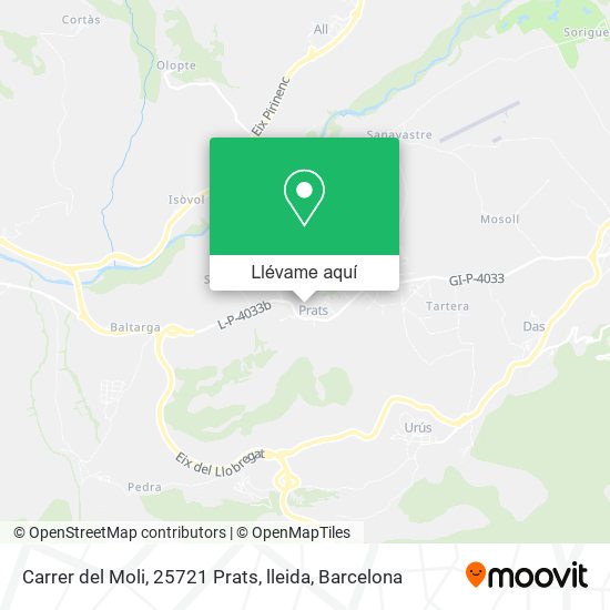 Mapa Carrer del Moli, 25721 Prats, lleida