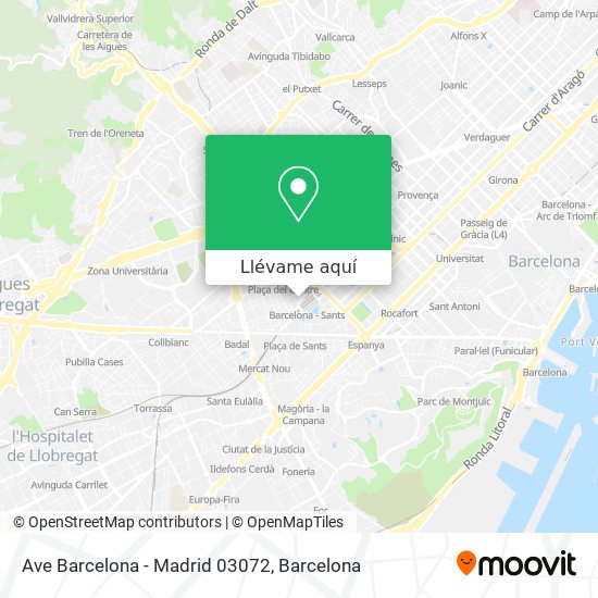 Mapa Ave Barcelona - Madrid 03072