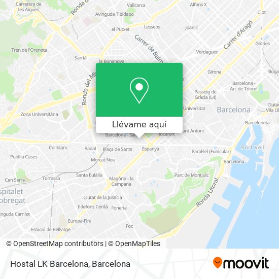 Mapa Hostal LK Barcelona
