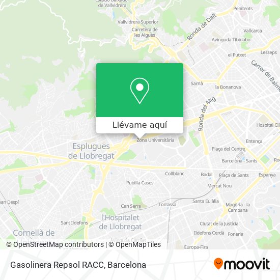 Mapa Gasolinera Repsol RACC