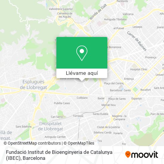 Mapa Fundació Institut de Bioenginyeria de Catalunya (IBEC)