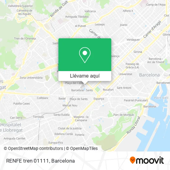 Mapa RENFE tren 01111