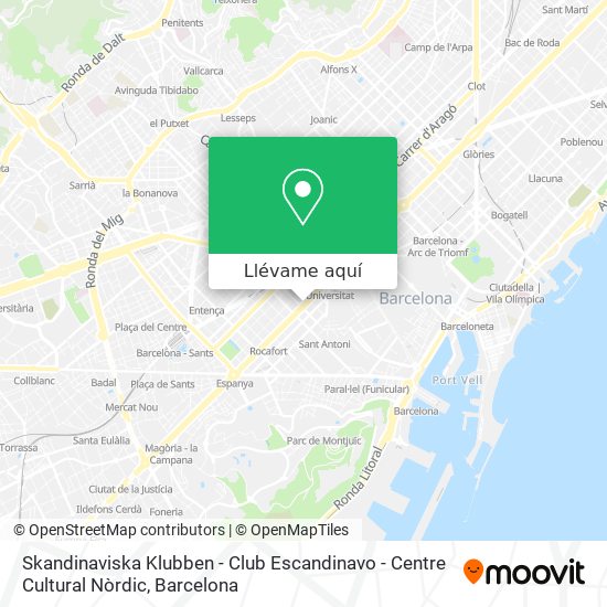 Mapa Skandinaviska Klubben - Club Escandinavo - Centre Cultural Nòrdic