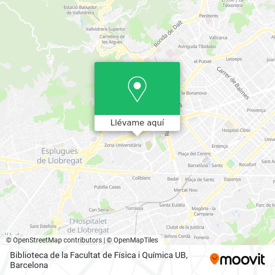 Mapa Biblioteca de la Facultat de Física i Química UB