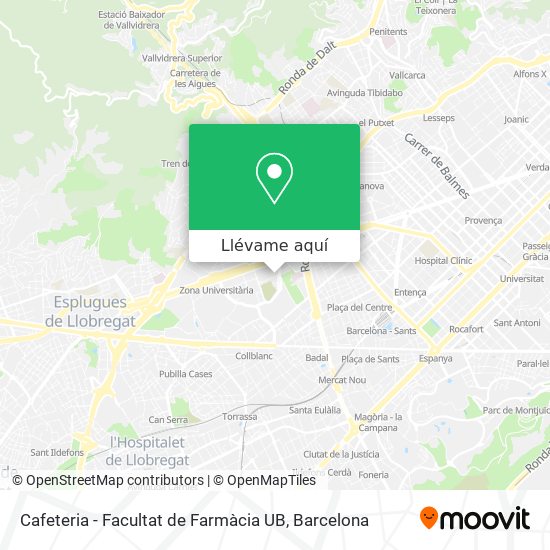 Mapa Cafeteria - Facultat de Farmàcia UB