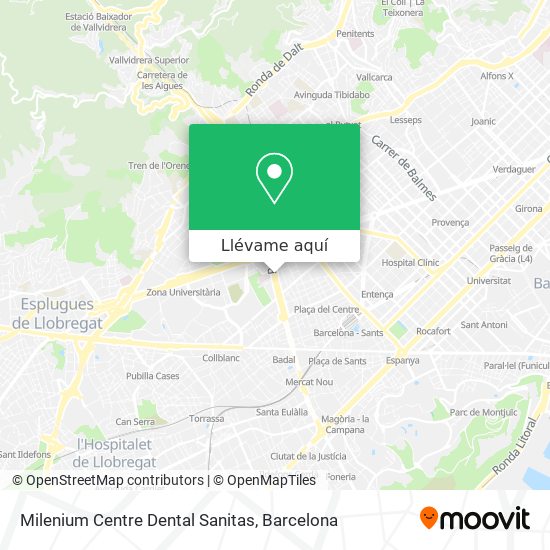 Mapa Milenium Centre Dental Sanitas