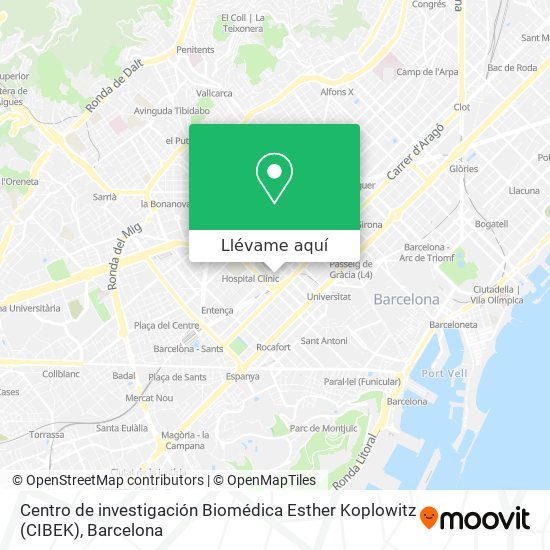 Mapa Centro de investigación Biomédica Esther Koplowitz (CIBEK)