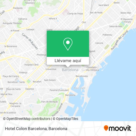 Mapa Hotel Colon Barcelona