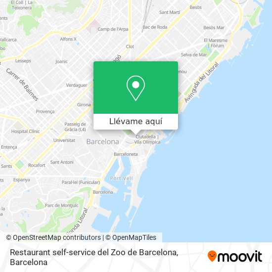 Mapa Restaurant self-service del Zoo de Barcelona