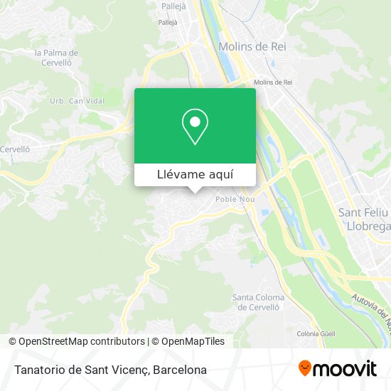 Mapa Tanatorio de Sant Vicenç