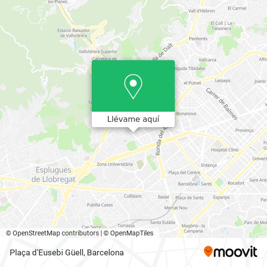 Mapa Plaça d'Eusebi Güell