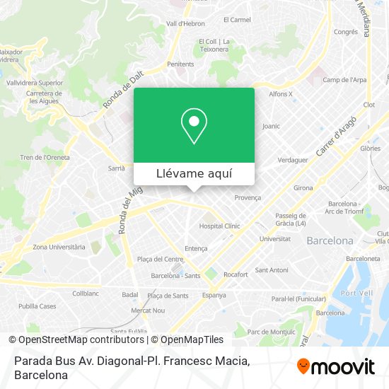 Mapa Parada Bus Av. Diagonal-Pl. Francesc Macia