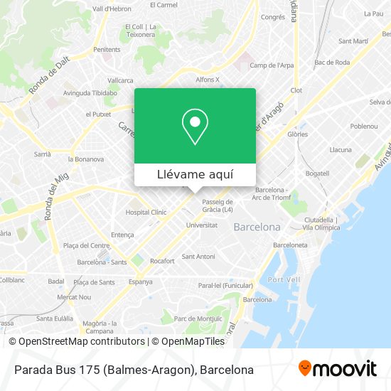Mapa Parada Bus 175 (Balmes-Aragon)
