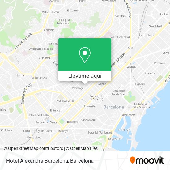 Mapa Hotel Alexandra Barcelona