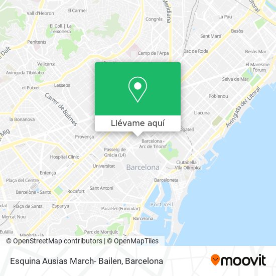 Mapa Esquina Ausias March- Bailen
