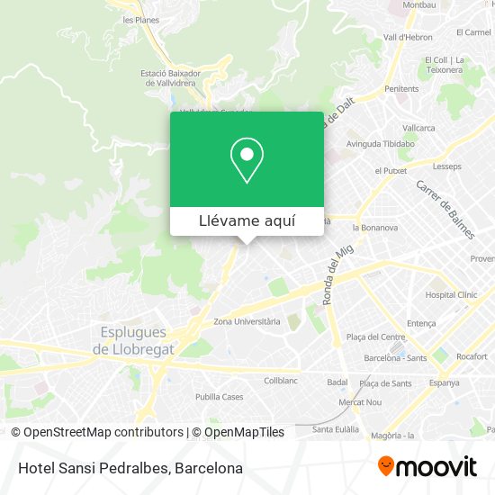 Mapa Hotel Sansi Pedralbes