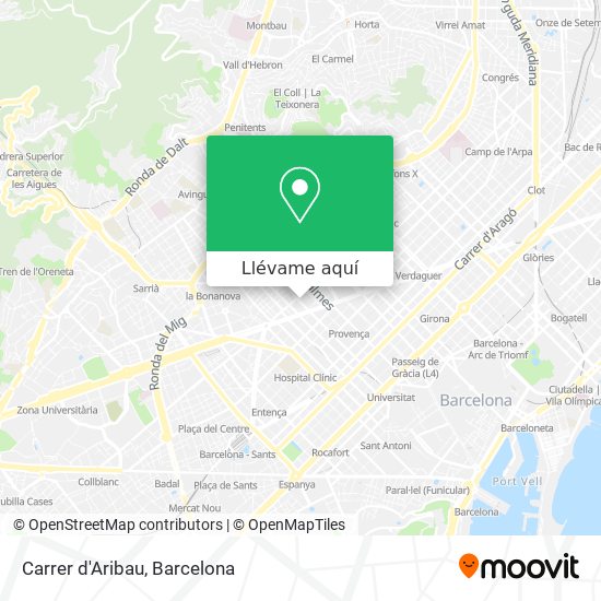 Mapa Carrer d'Aribau