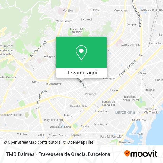 Mapa TMB Balmes - Travessera de Gracia