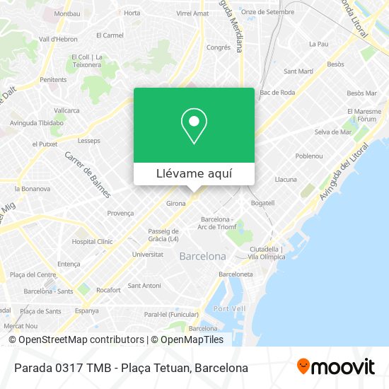 Mapa Parada 0317 TMB - Plaça Tetuan